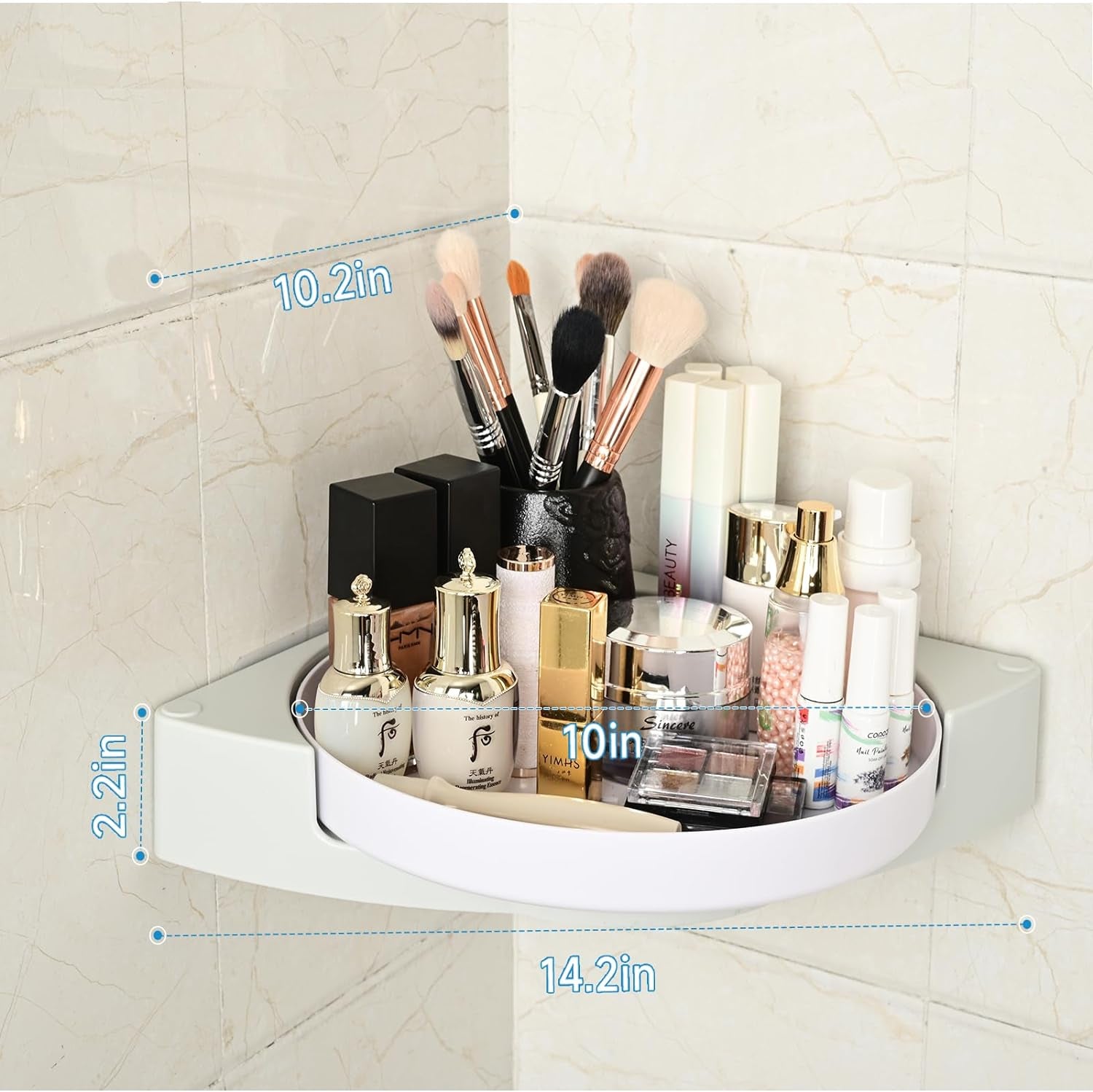 360° Rotating Shower Corner Organizer with Turntable