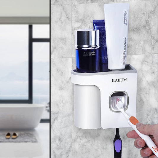 Wall-Mount Toothbrush & Toothpaste Dispenser